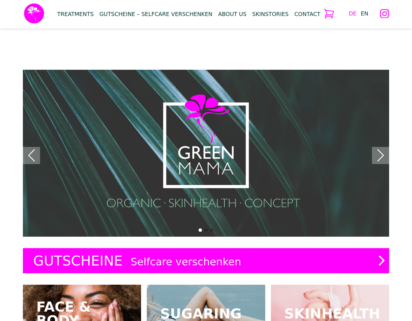 Aktuelle Website-Vorschau von Green Mama Naturkosmetik, Frankfurt