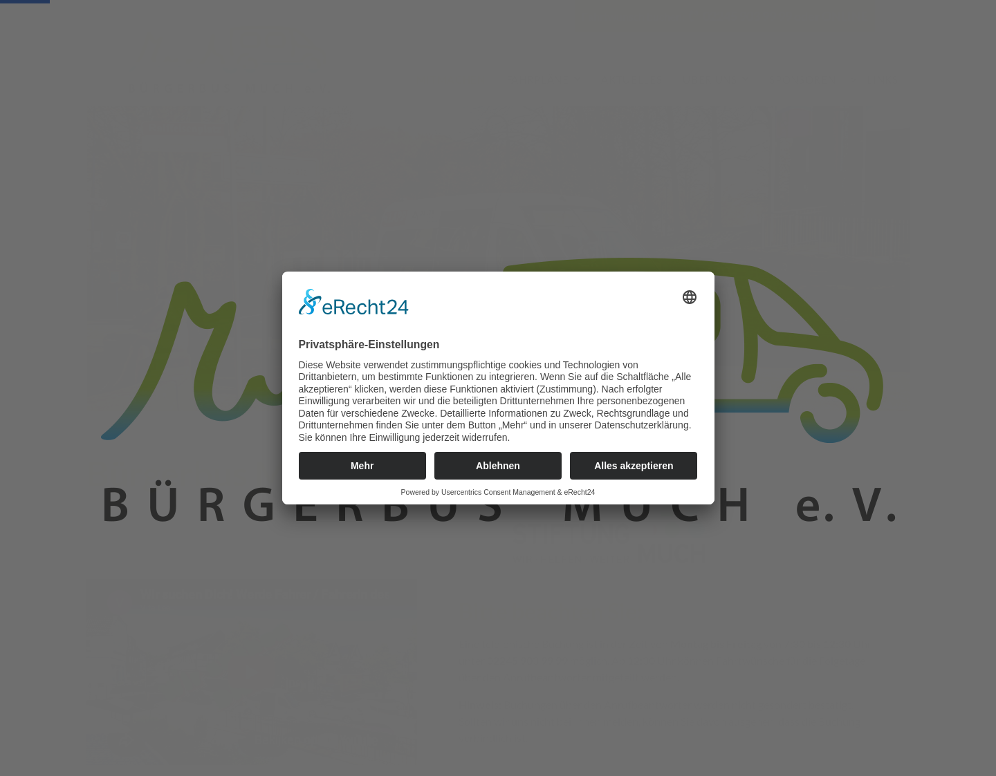 Aktuelle Website-Vorschau von Bürgerbus Much