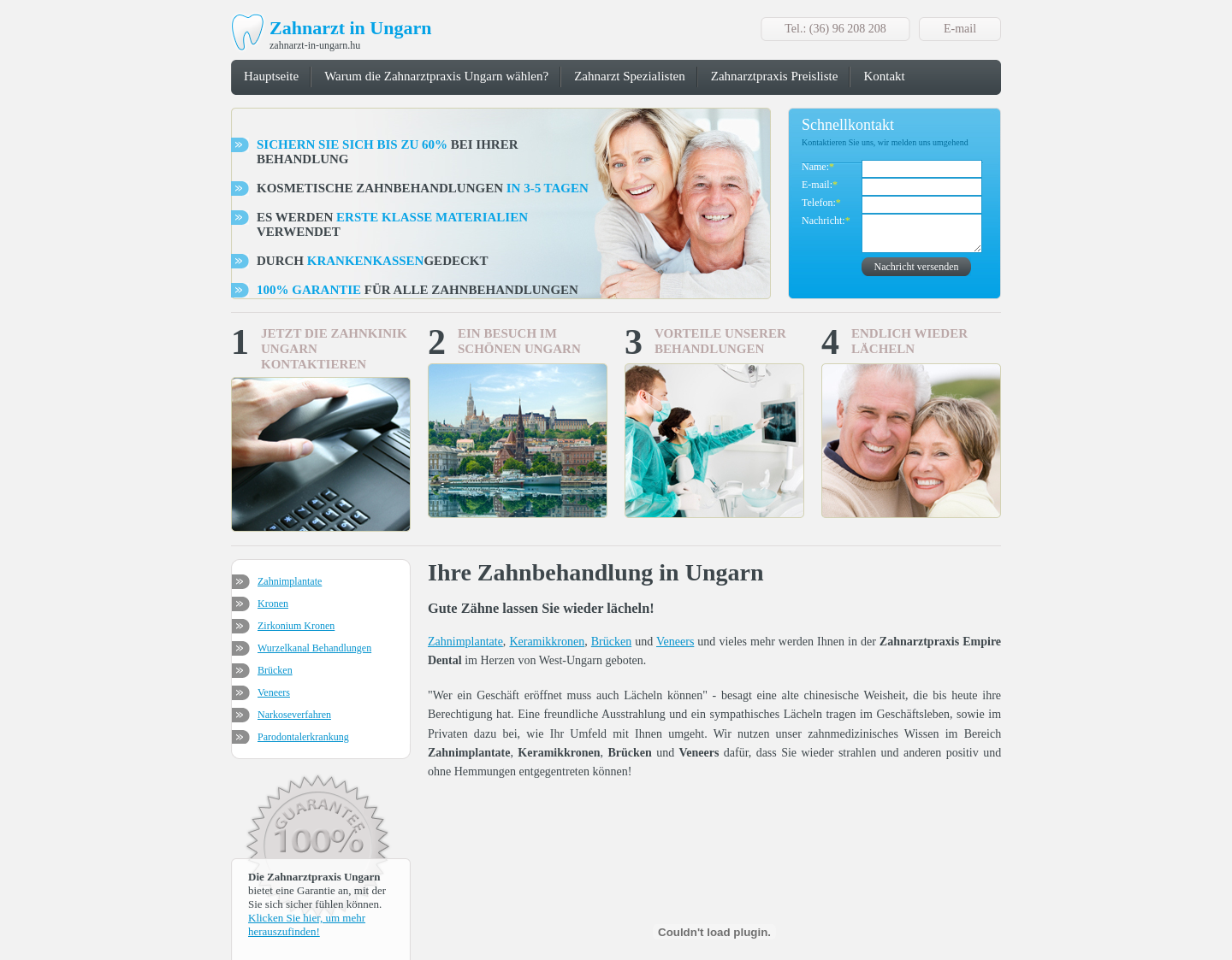 Aktuelle Website-Vorschau von Zahnarzt in Ungarn