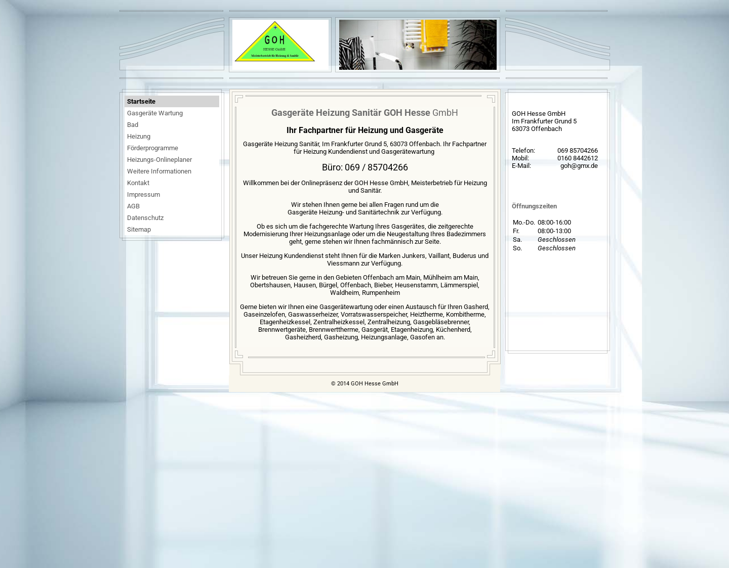 Aktuelle Website-Vorschau von Gasgeräte Heizung Sanitär GOH Hesse