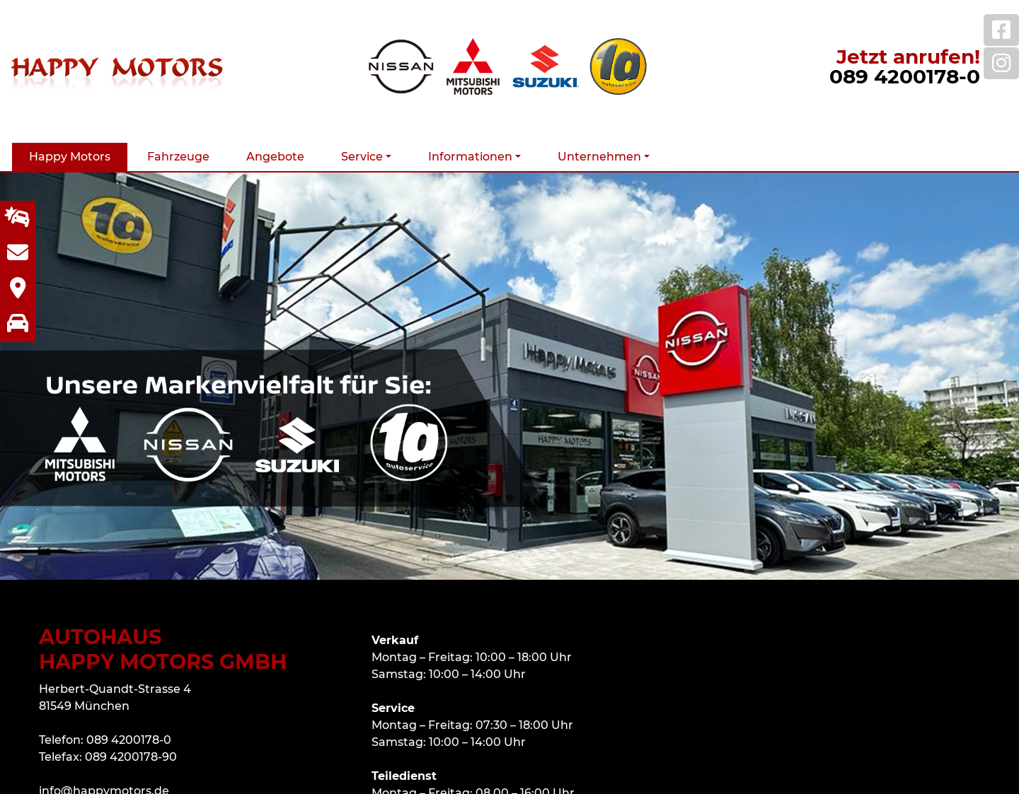 Aktuelle Website-Vorschau von Autohaus Happy Motors GmbH, München