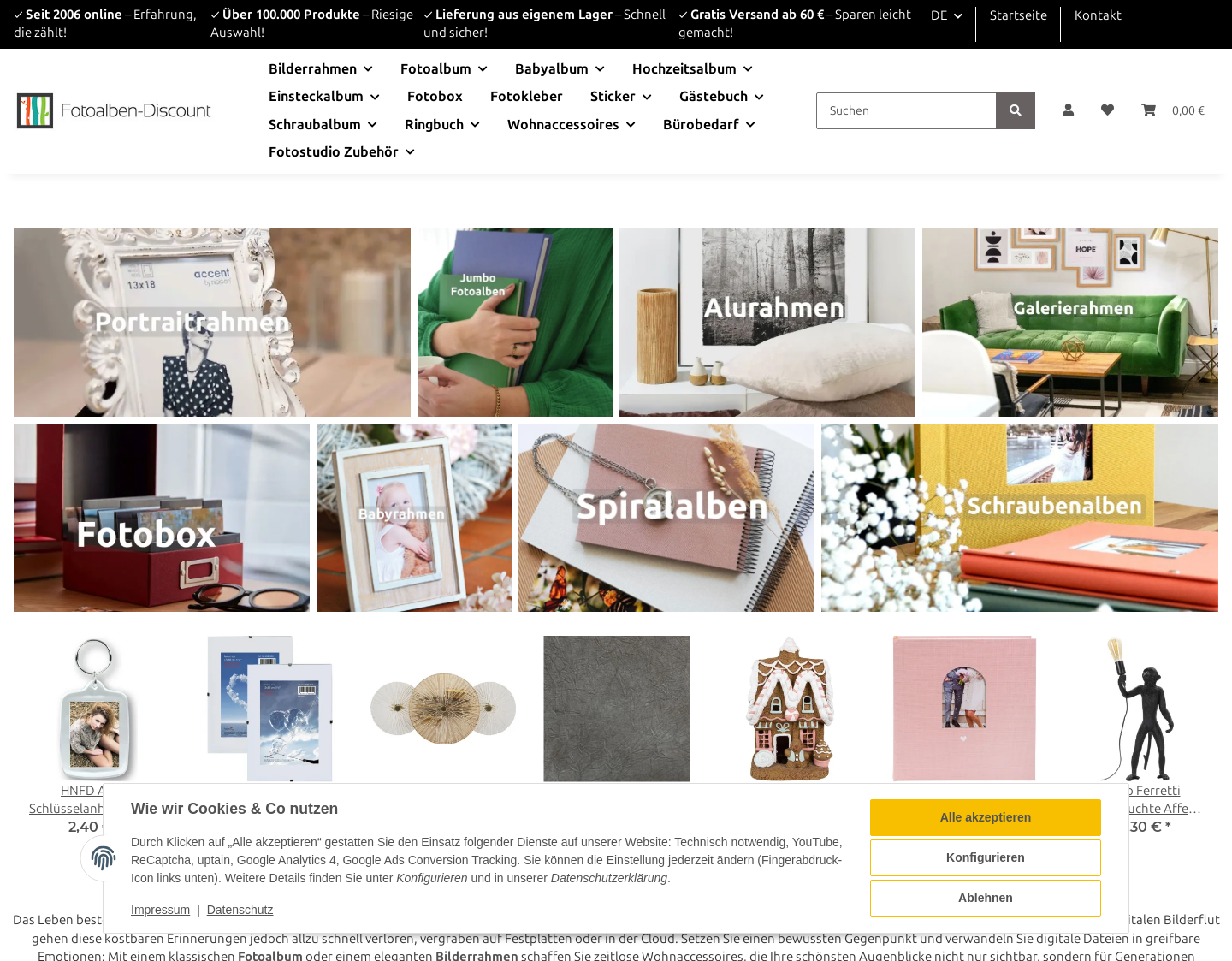 Aktuelle Website-Vorschau von Fotoalbum-Discount.de