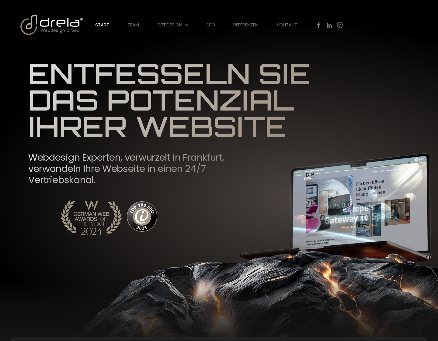 Aktuelle Website-Vorschau von Drela GmbH - webdesign