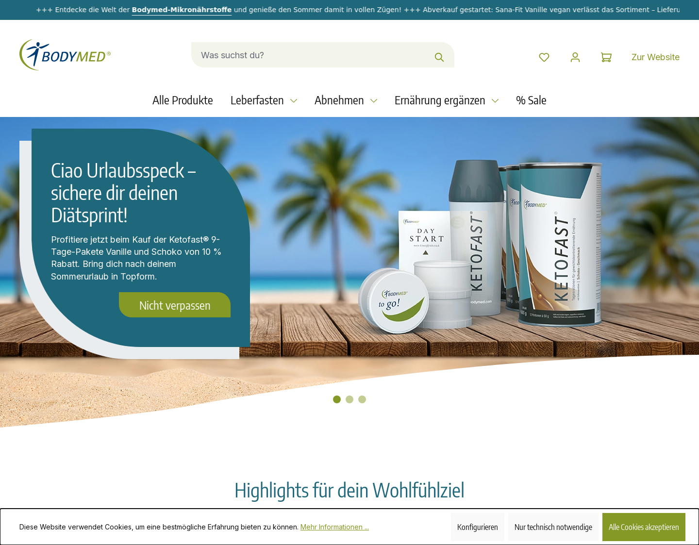 Aktuelle Website-Vorschau von Bodymed- Körper und Gesundheit