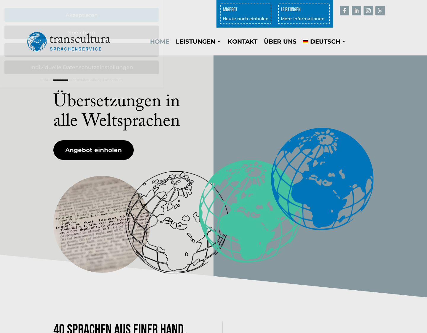 Aktuelle Website-Vorschau von transcultura sprachenservice