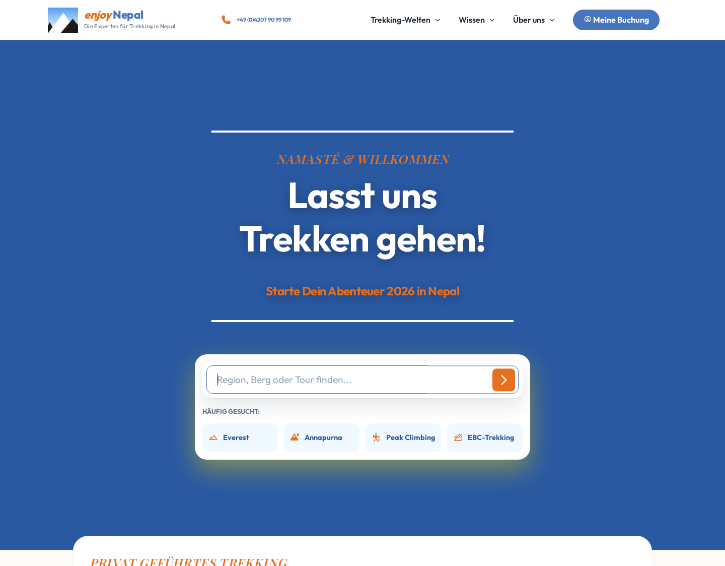 Aktuelle Website-Vorschau von Urlaub in Nepal