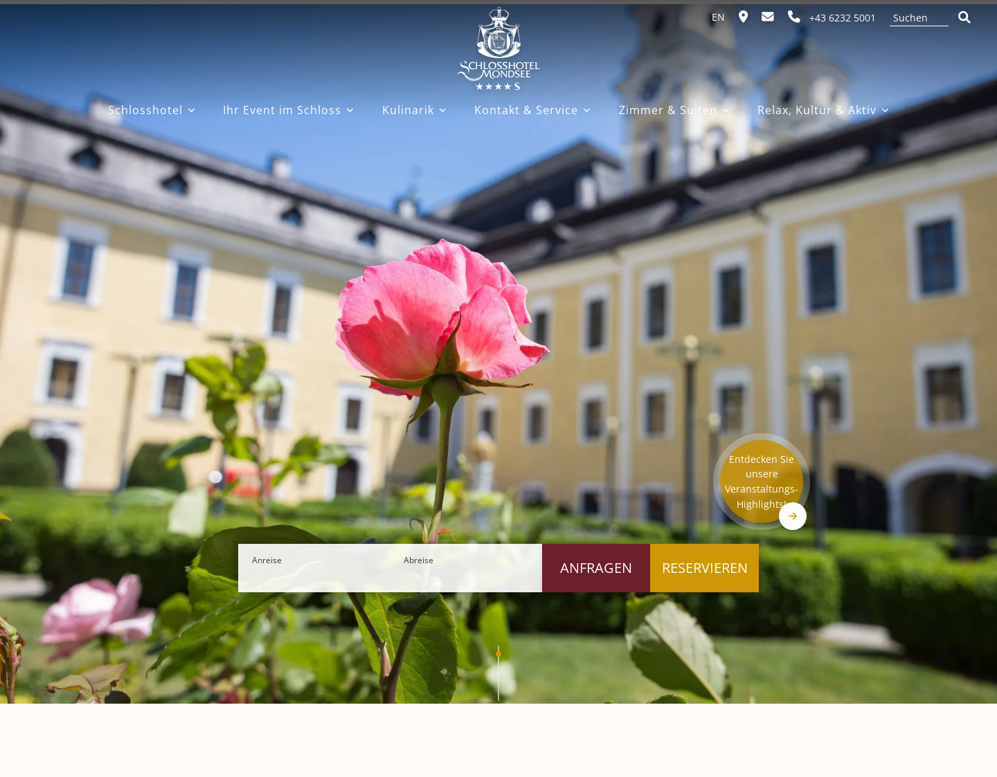 Aktuelle Website-Vorschau von Hotel Schloss Mondsee
