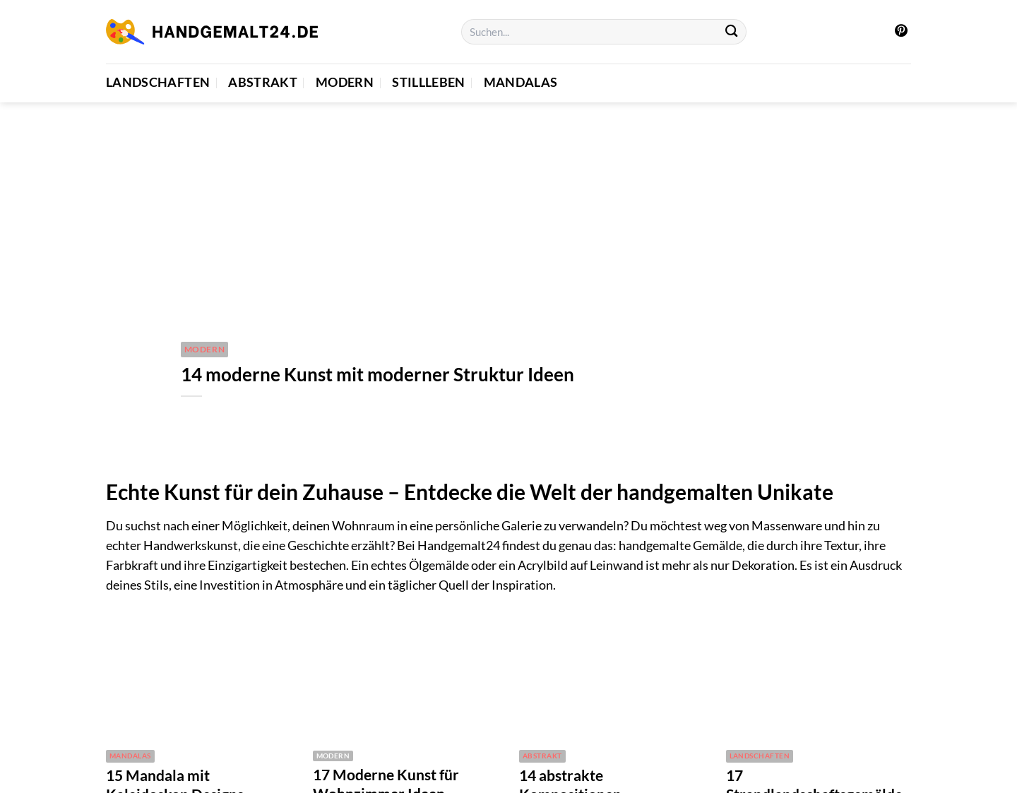 Aktuelle Website-Vorschau von Handgemalt