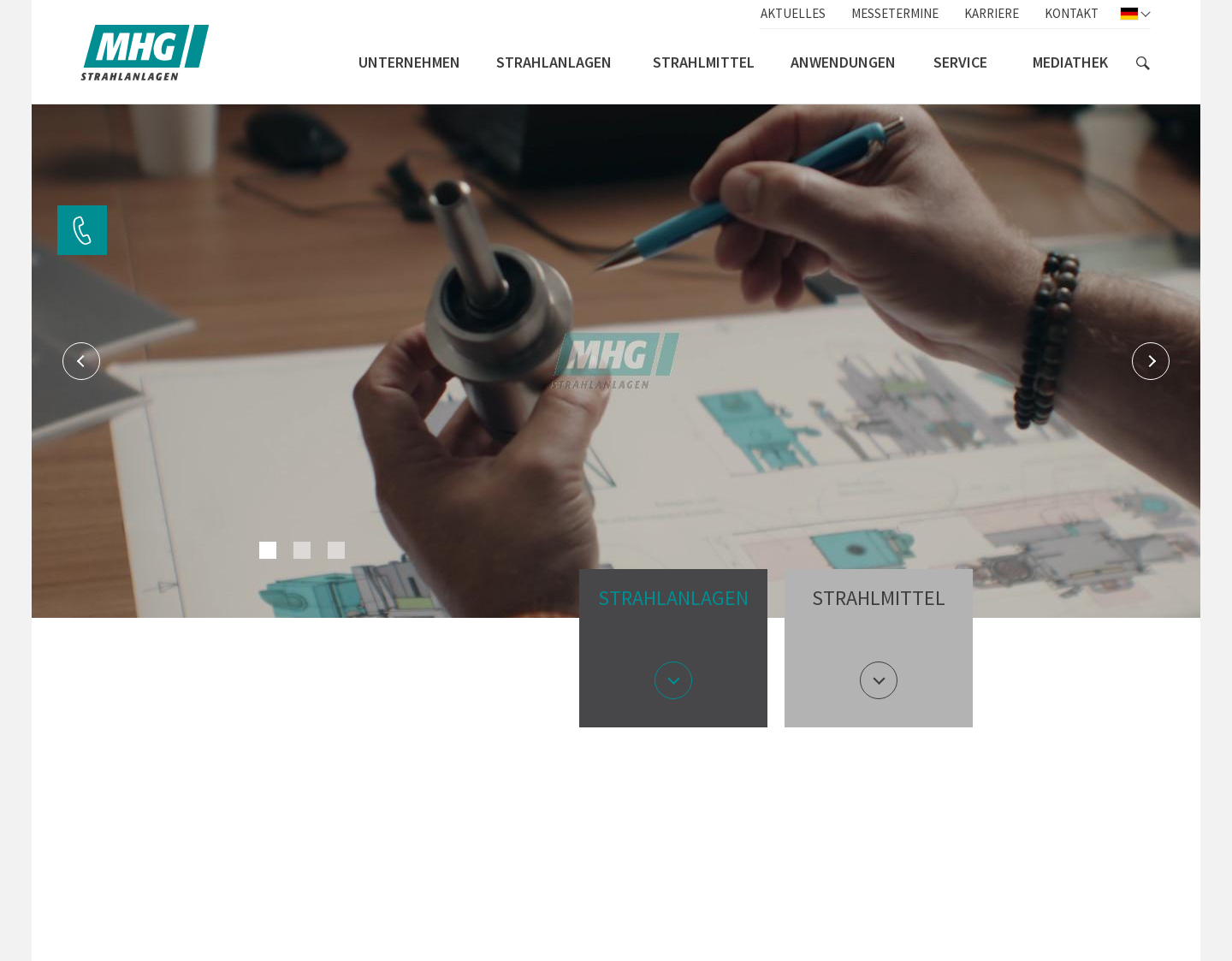 Aktuelle Website-Vorschau von Innovative Strahlanlagen