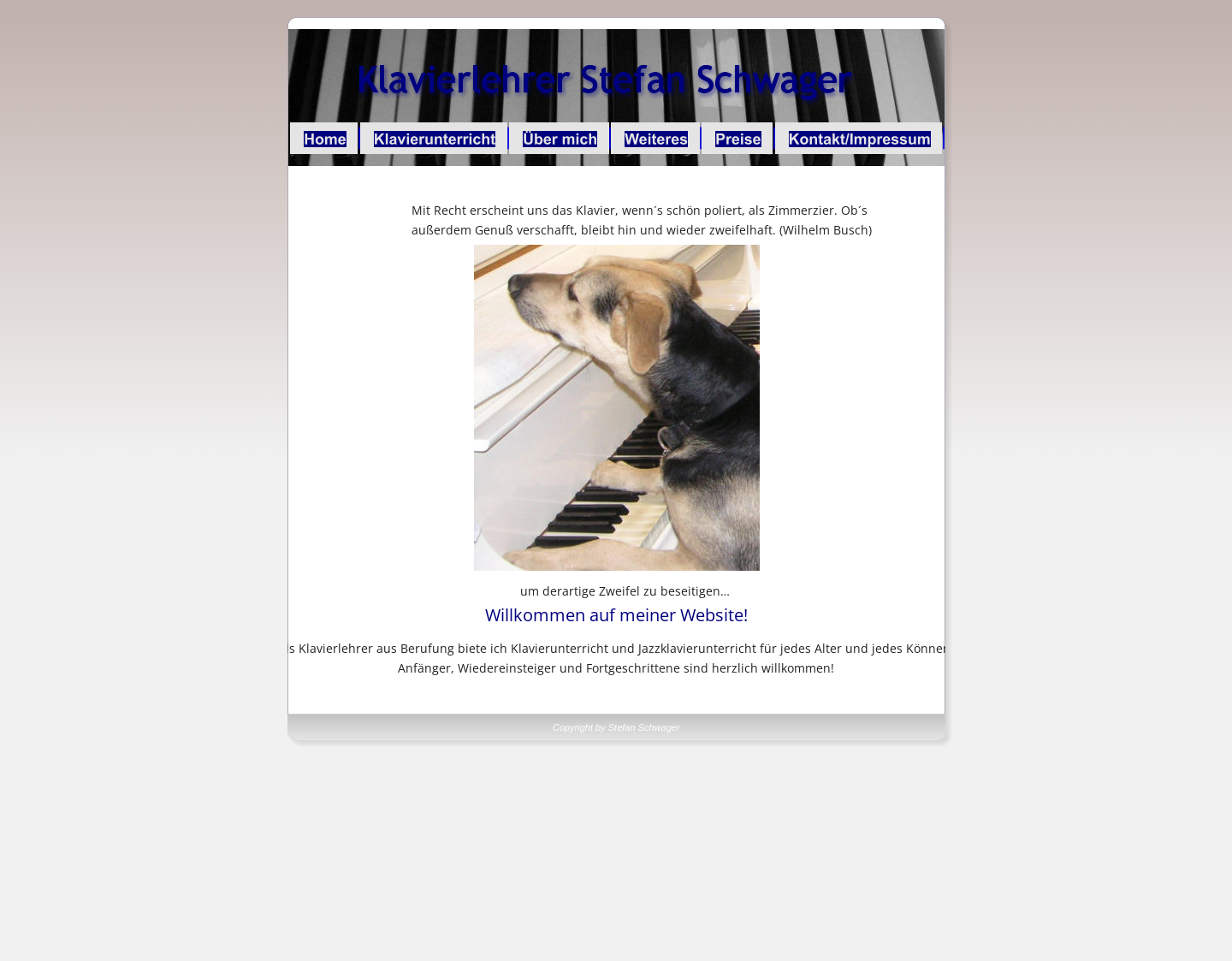 Aktuelle Website-Vorschau von Klavierlehrer Stefan Schwager