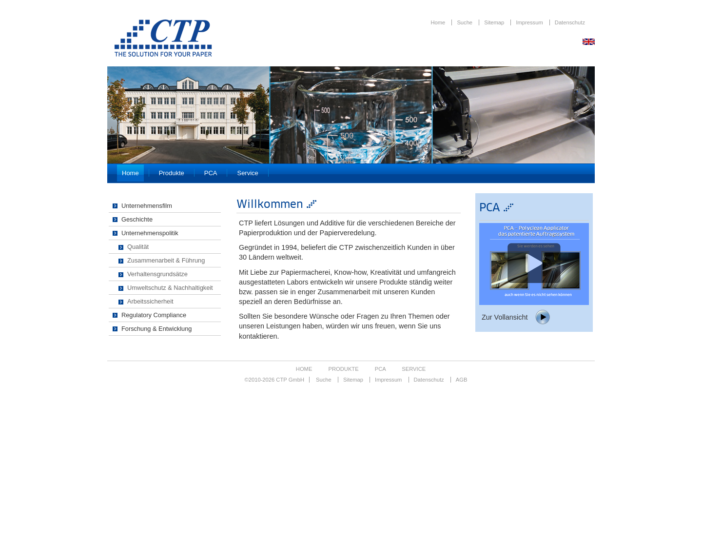 Aktuelle Website-Vorschau von CTP GmbH