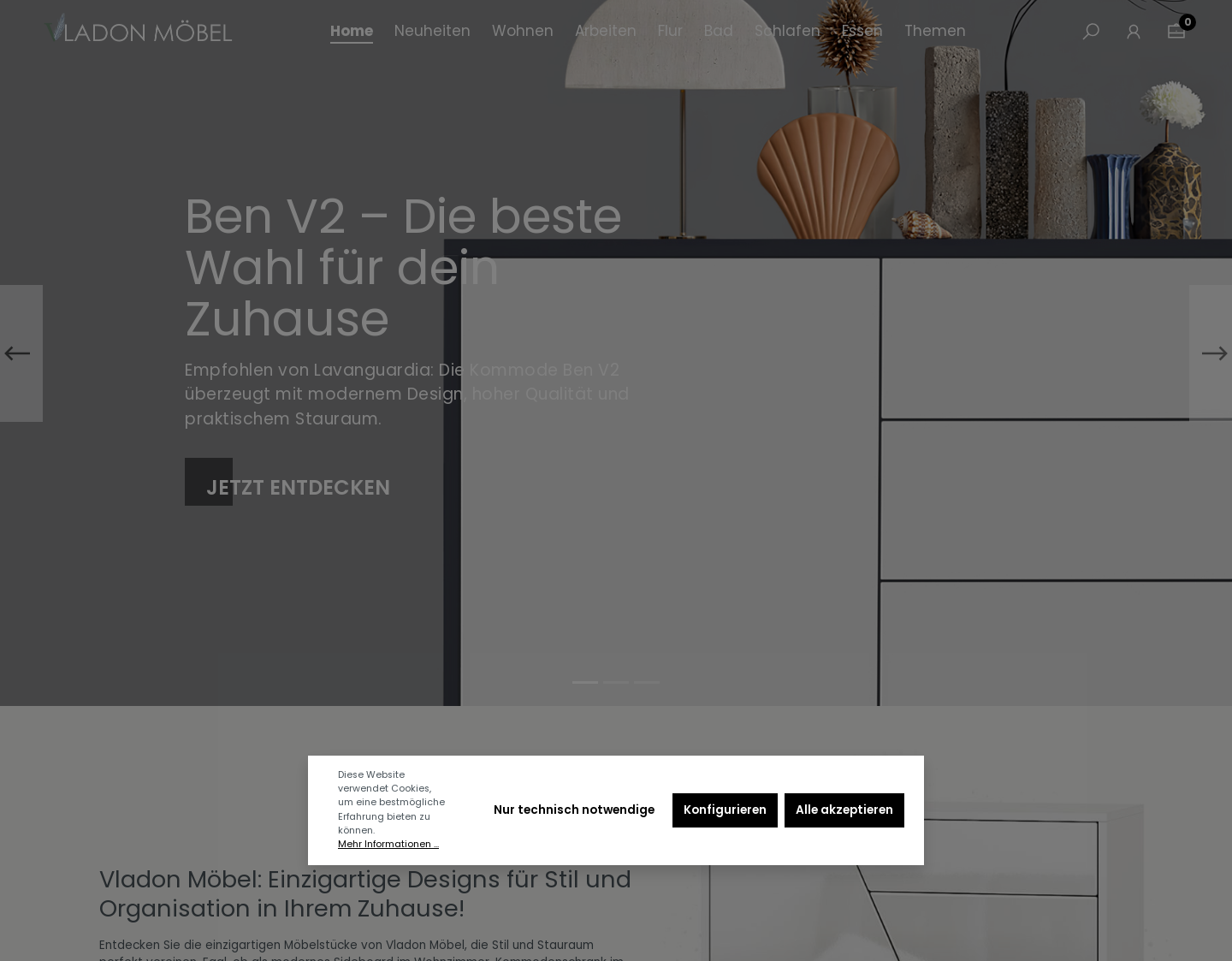 Aktuelle Website-Vorschau von Möbel Shop Vladon