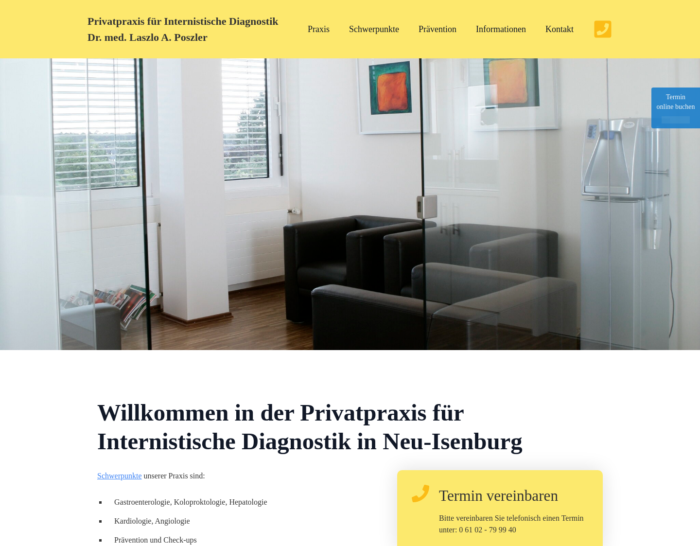 Aktuelle Website-Vorschau von Dr. med. Laszlo A. Poszler