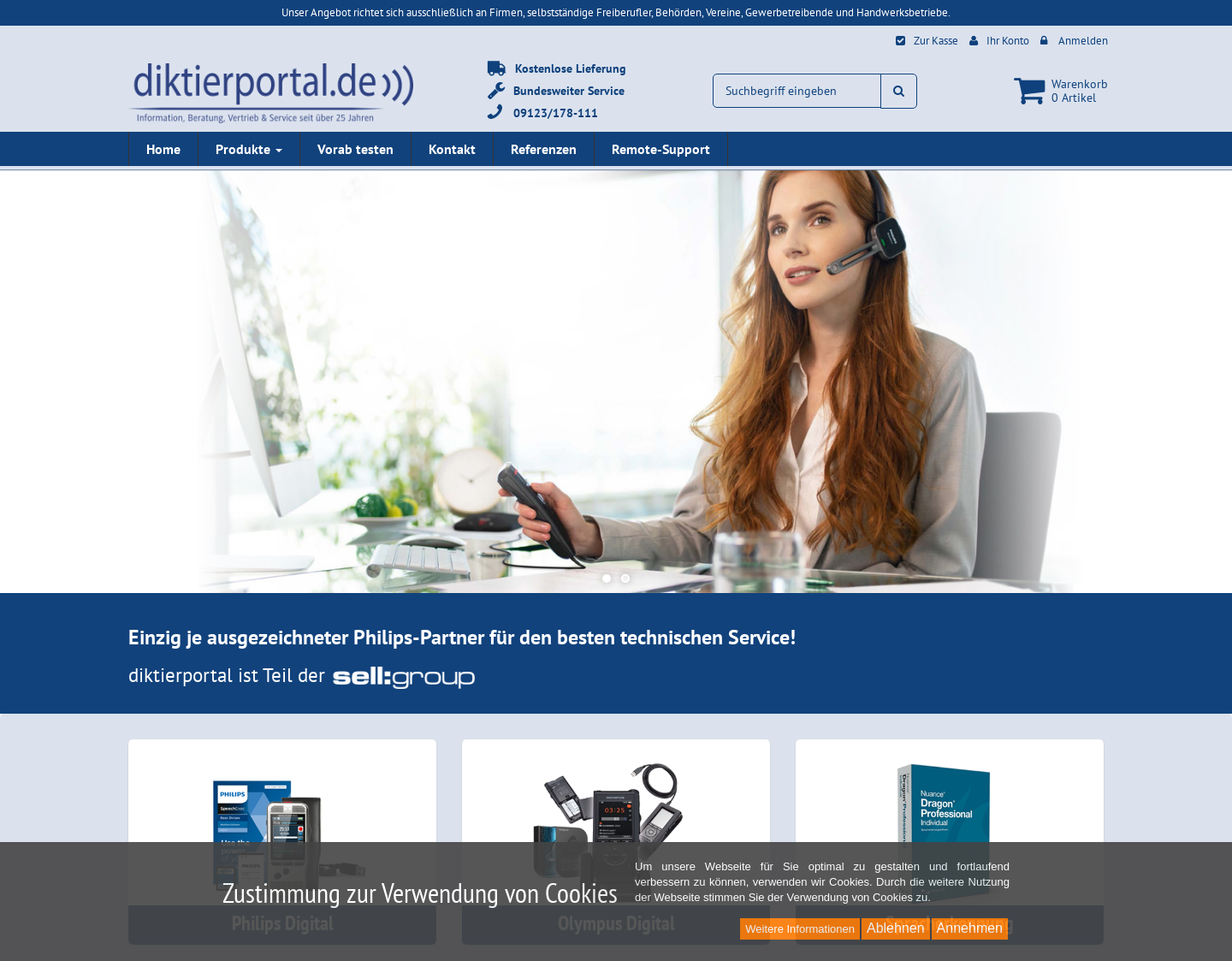 Aktuelle Website-Vorschau von Analoge & digitale Diktiergeräte