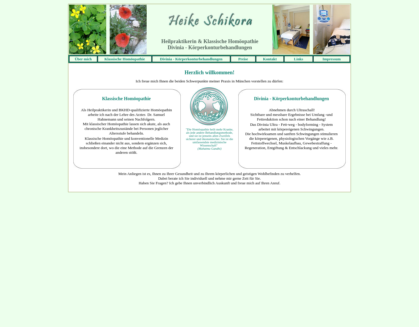 Aktuelle Website-Vorschau von Heike Schikora Heilpraktikerin