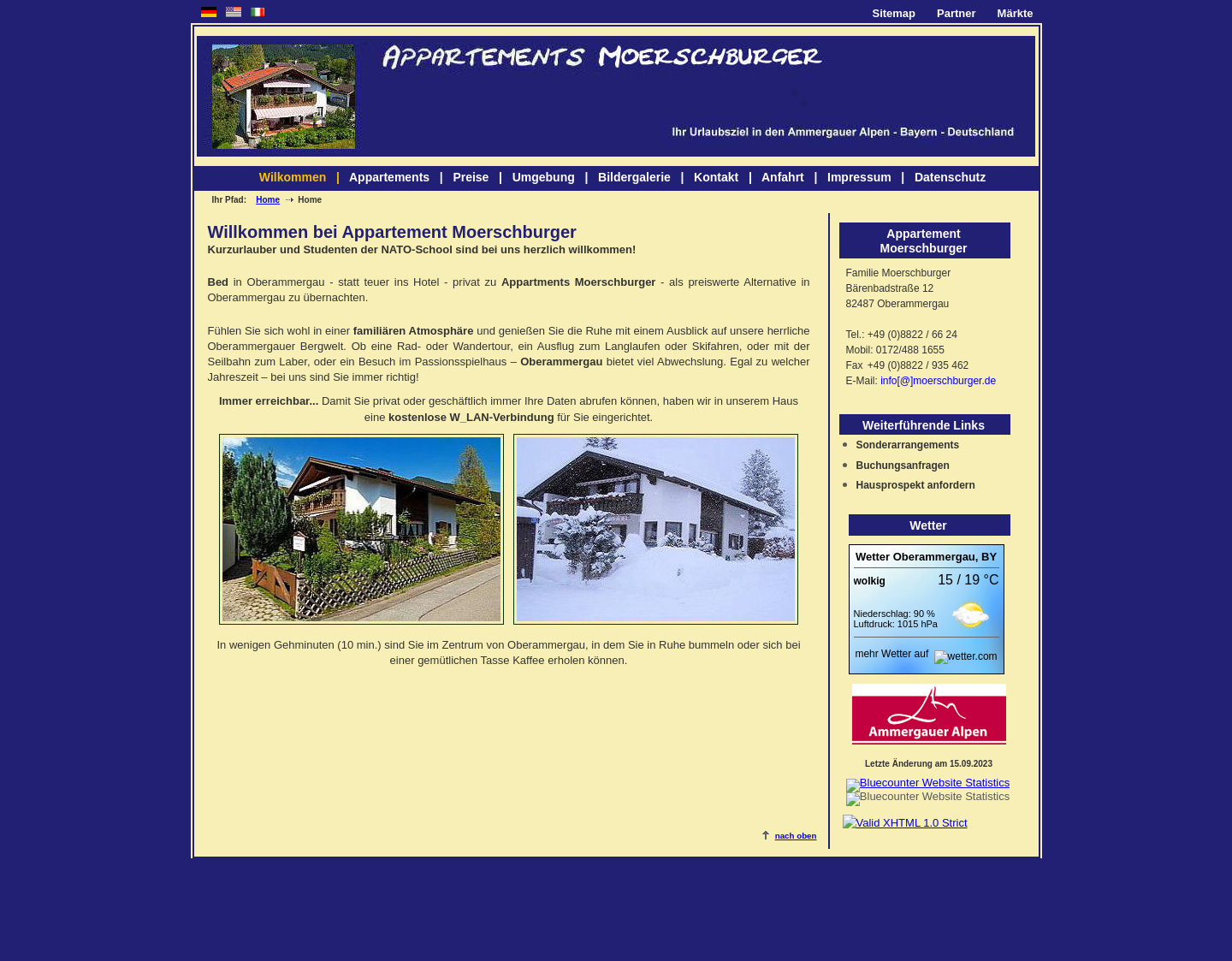 Aktuelle Website-Vorschau von Bed & Breakfast, Moerschburger