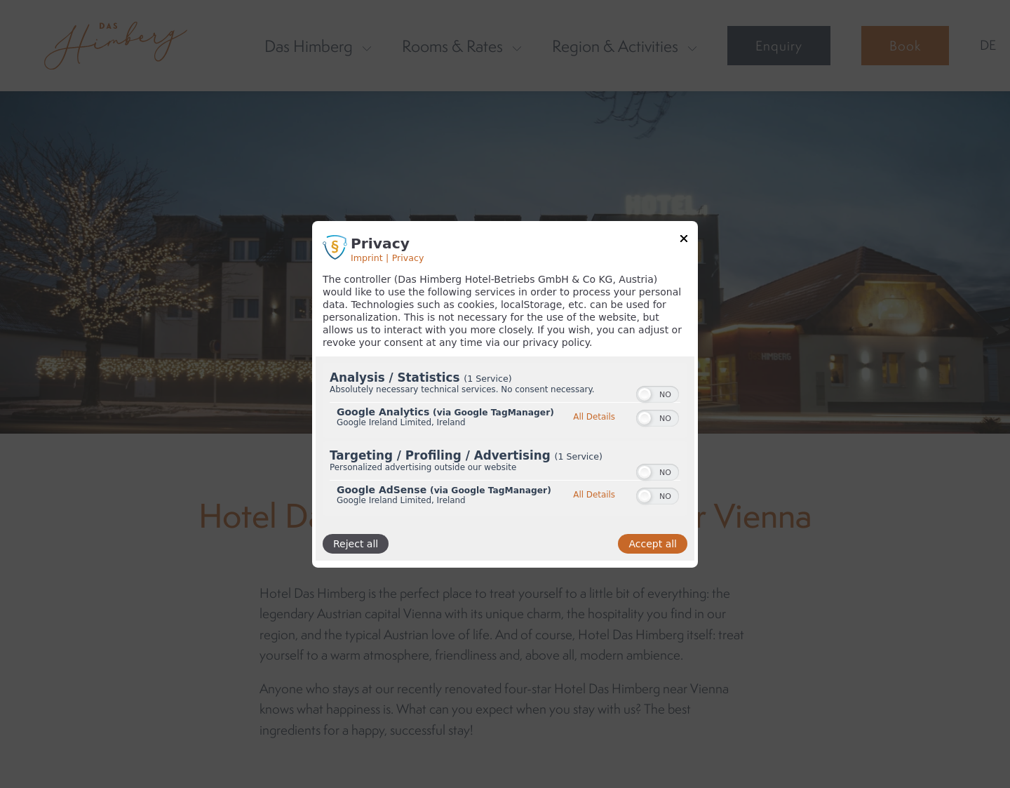 Aktuelle Website-Vorschau von Hotel Das Himberg