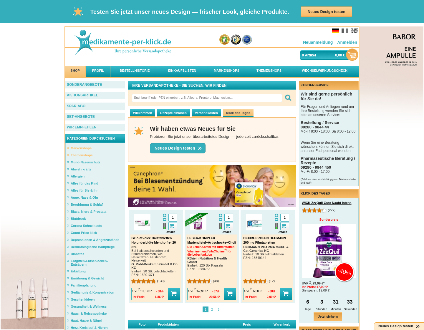 Aktuelle Website-Vorschau von Luitpold Apotheke Online