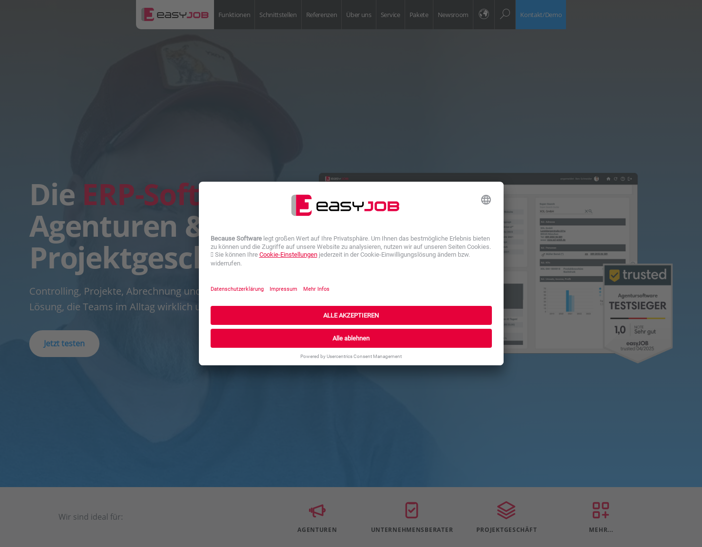 Aktuelle Website-Vorschau von Because Software AG