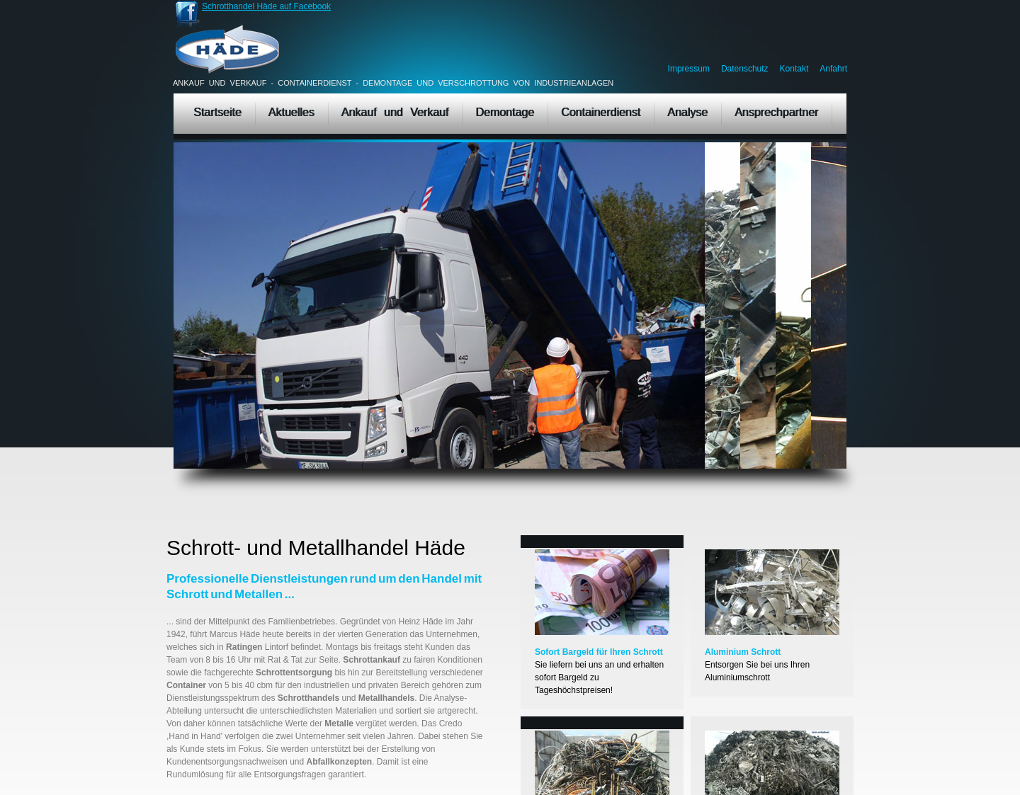 Aktuelle Website-Vorschau von Schrott und Metallhandel Demontage