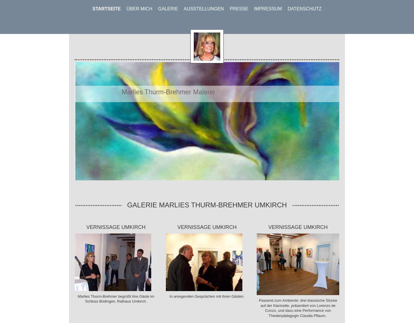 Aktuelle Website-Vorschau von Galerie Marlies Thurm-Brehmer