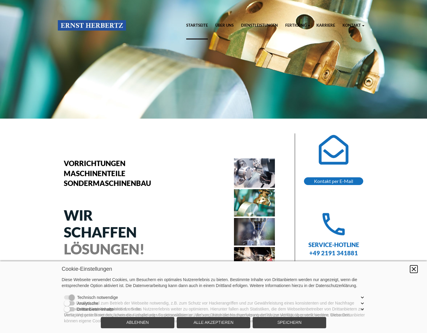 Aktuelle Website-Vorschau von Ernst Herbertz GmbH & Co. KG