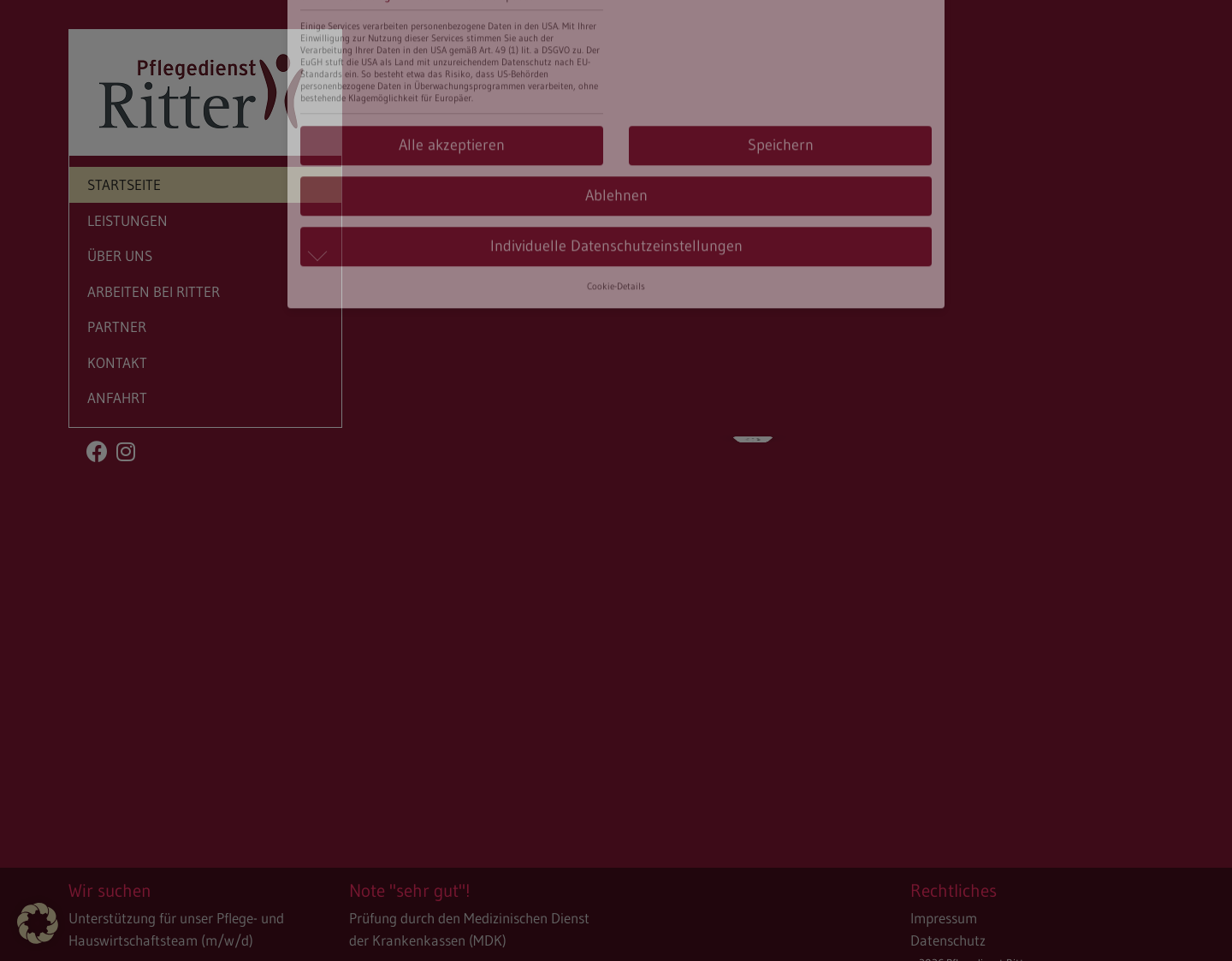 Aktuelle Website-Vorschau von Krankenpflegedienst Ritter