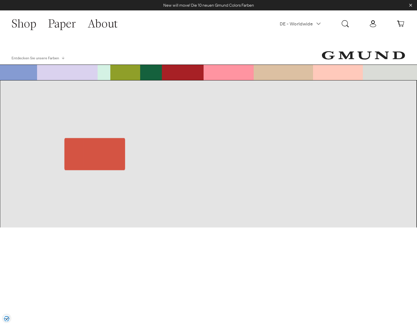 Aktuelle Website-Vorschau von Gmund Papier - Edles Papier online