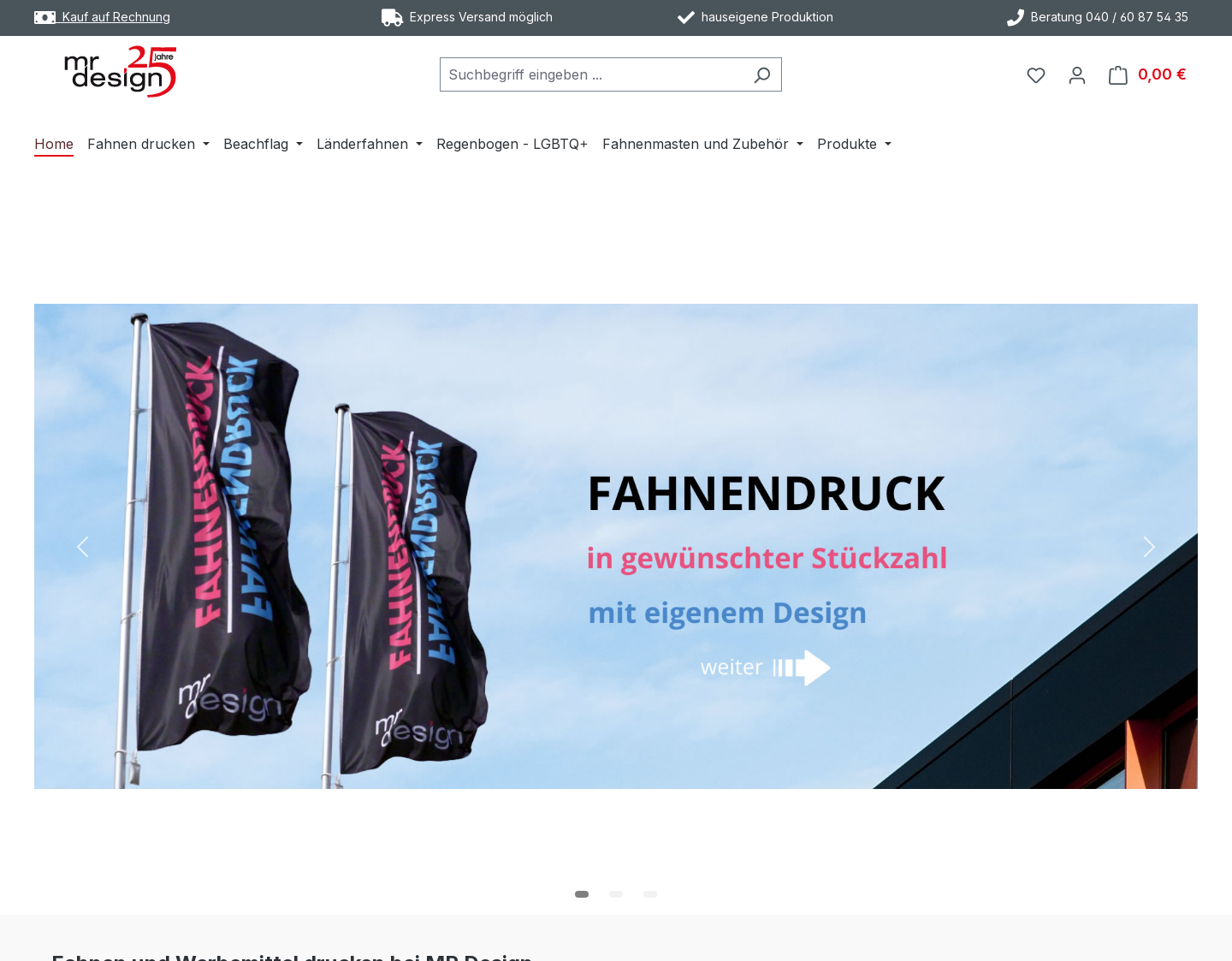 Aktuelle Website-Vorschau von Werbetechnik MR Design