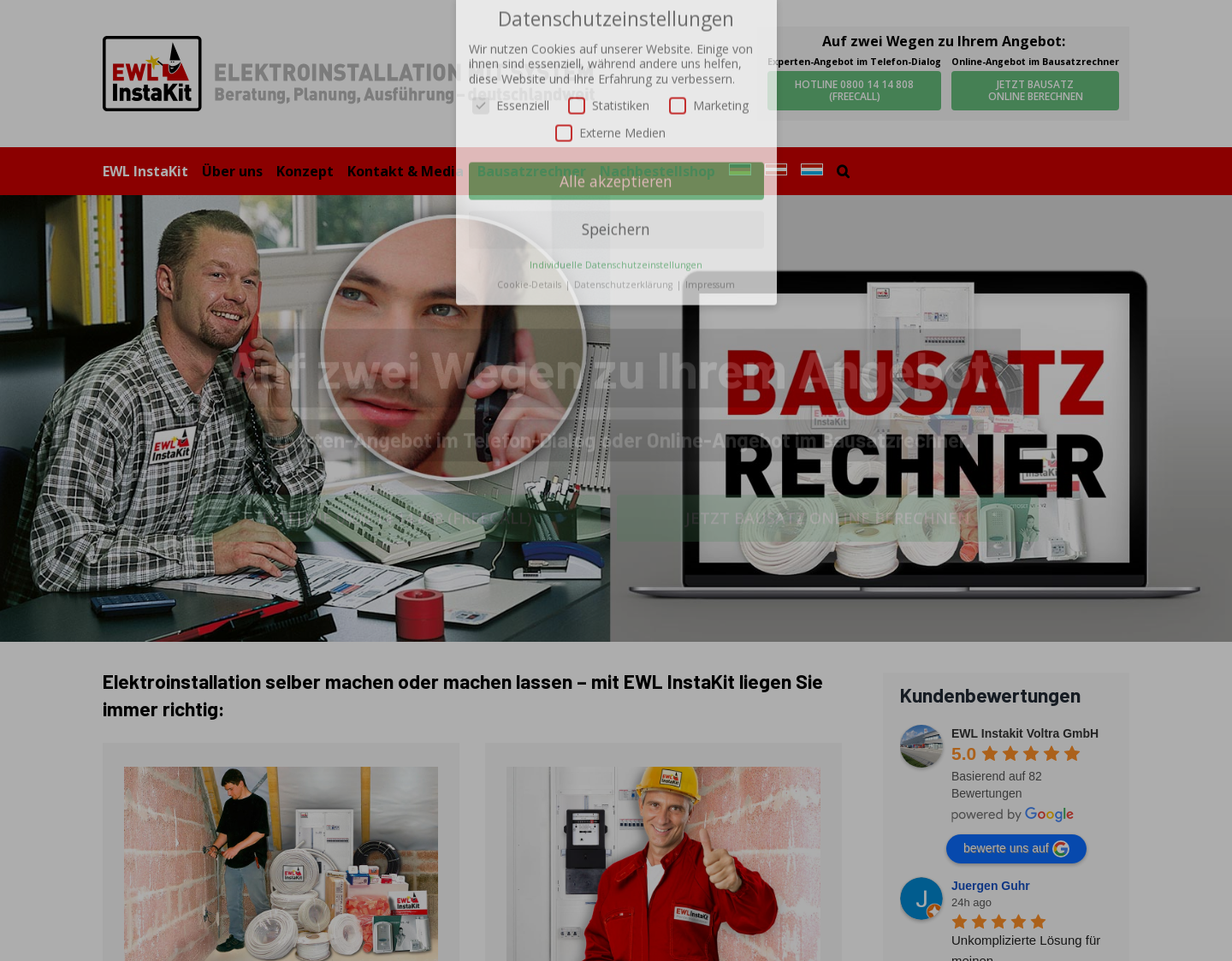 Aktuelle Website-Vorschau von Elektroinstallation selber machen