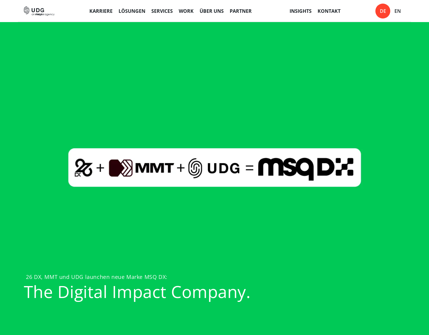 Aktuelle Website-Vorschau von UDG United Digital Group