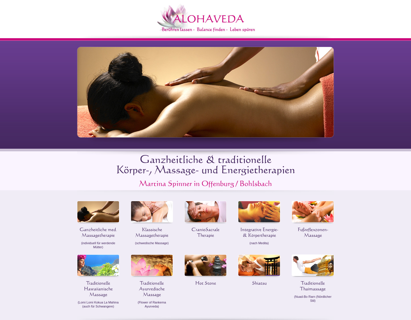 Aktuelle Website-Vorschau von Massage Offenburg