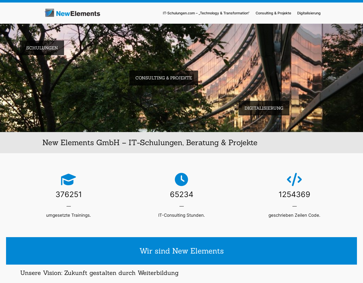 Aktuelle Website-Vorschau von Live Chat Software von NewElements