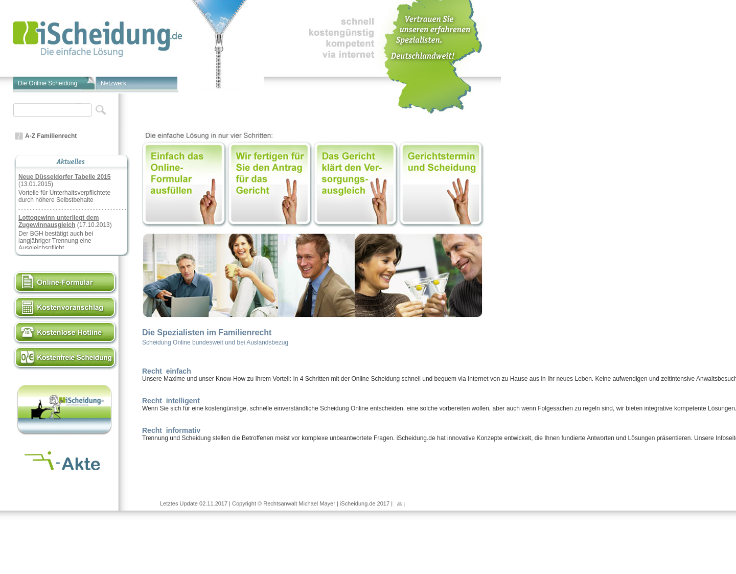 Aktuelle Website-Vorschau von iScheidung - Die Online Scheidung