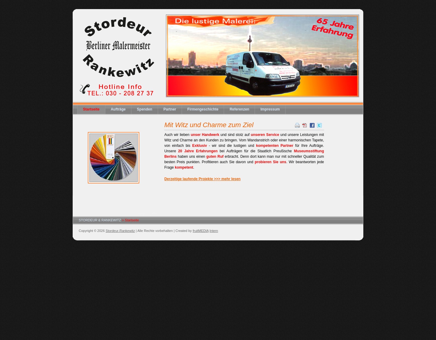 Aktuelle Website-Vorschau von Malermeister Stordeur & Rankewitz