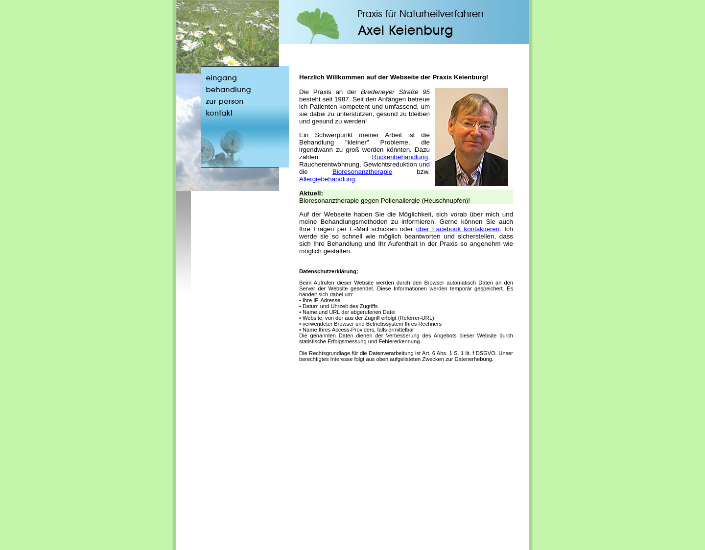 Aktuelle Website-Vorschau von Axel Keienburg, Heilpraktiker Essen