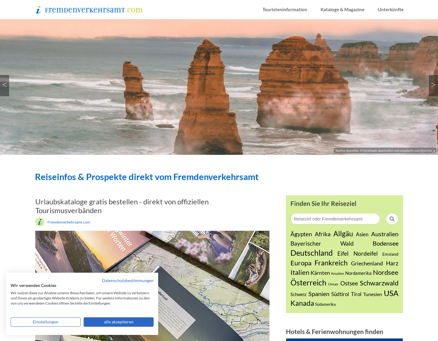 Aktuelle Website-Vorschau von Fremdenverkehrsamt Reiseinformation