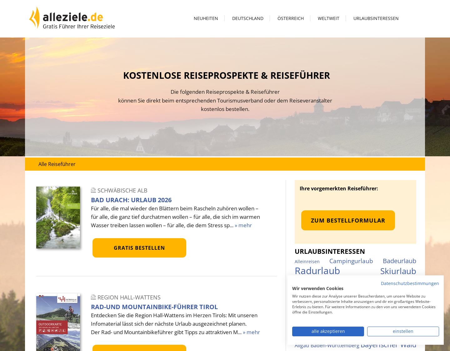 Aktuelle Website-Vorschau von Reiseführer & Reiseinformationen