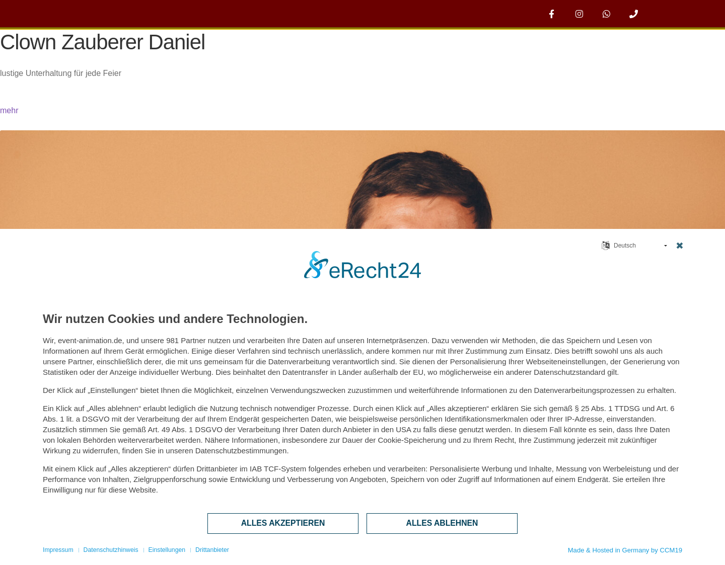 Aktuelle Website-Vorschau von Event-Animation | Die Event-Agentur