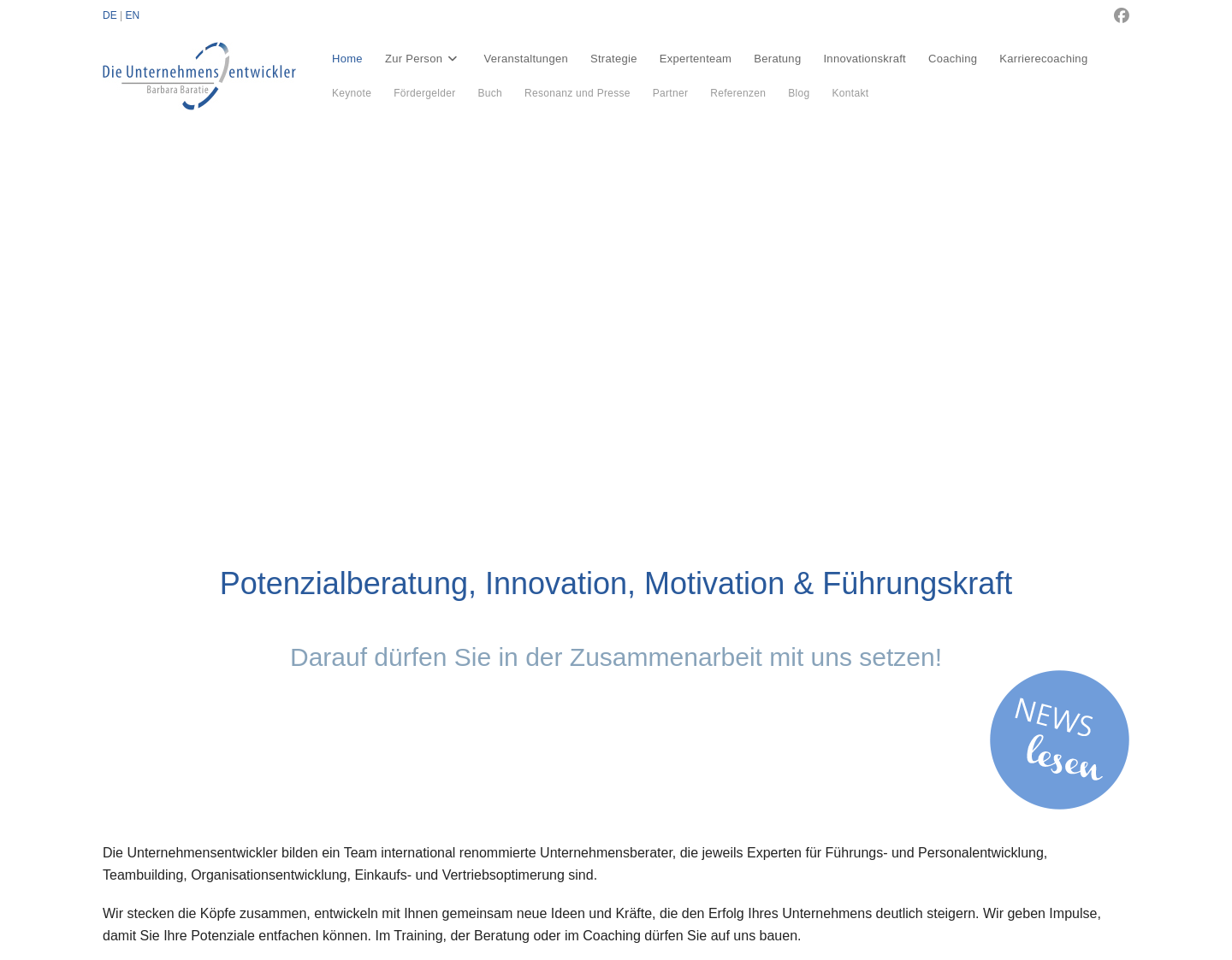 Aktuelle Website-Vorschau von Die Unternehmensentwickler