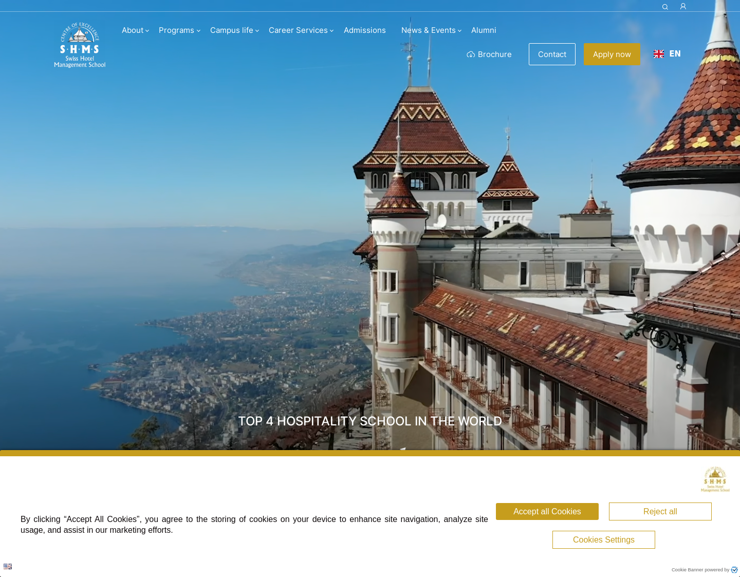 Aktuelle Website-Vorschau von Hotelmanagement Studieren - SHMS