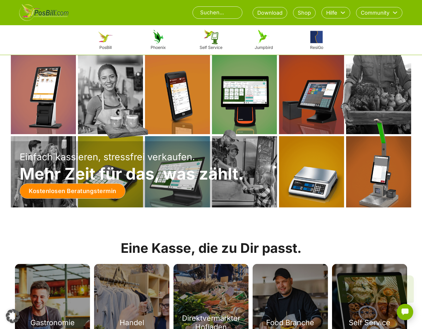 Aktuelle Website-Vorschau von Kassen Software für den Handel