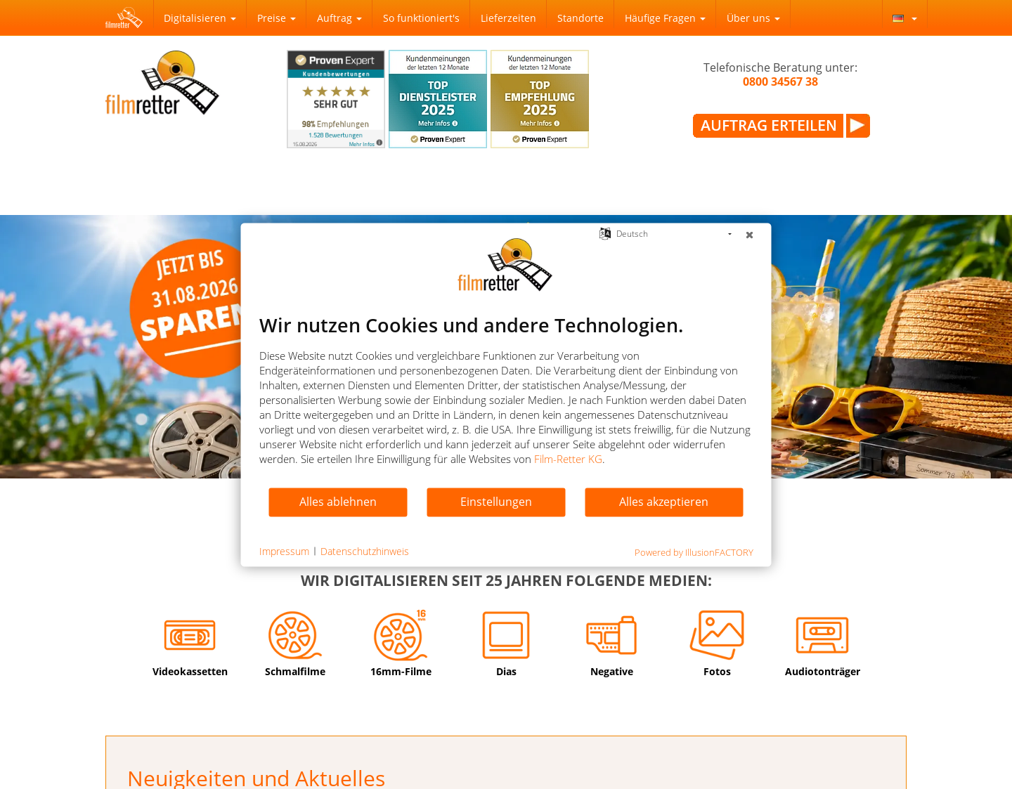 Aktuelle Website-Vorschau von Super 8 auf DVD oder BluRay