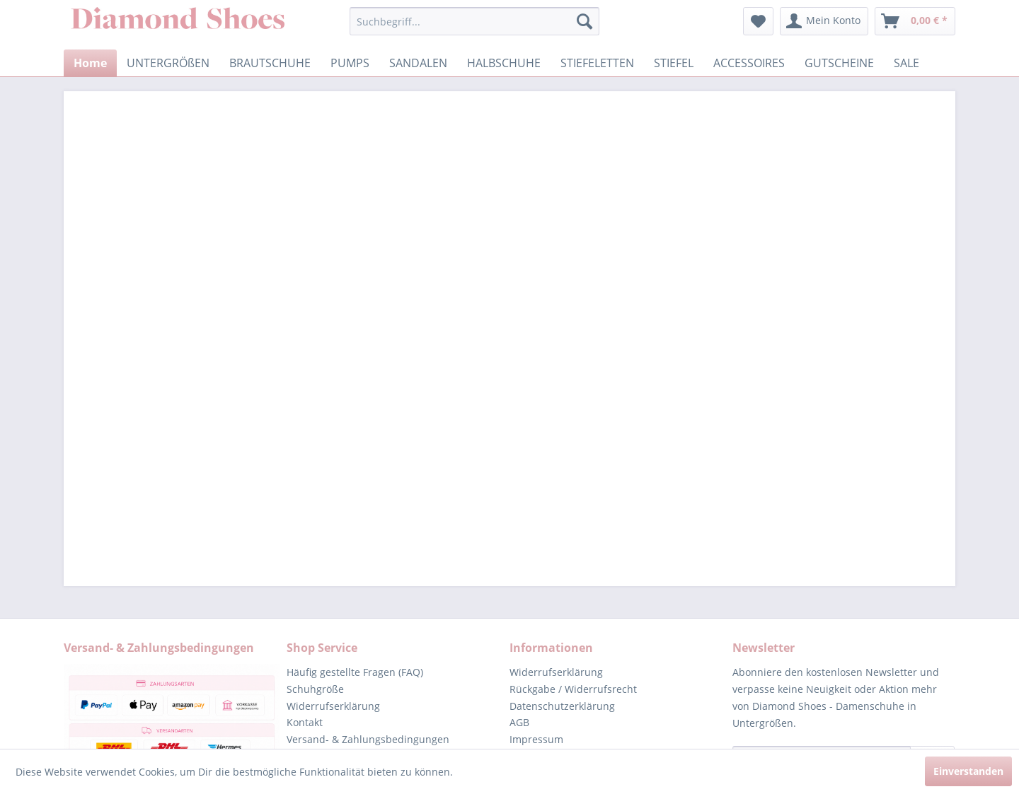 Aktuelle Website-Vorschau von Diamond Shoes