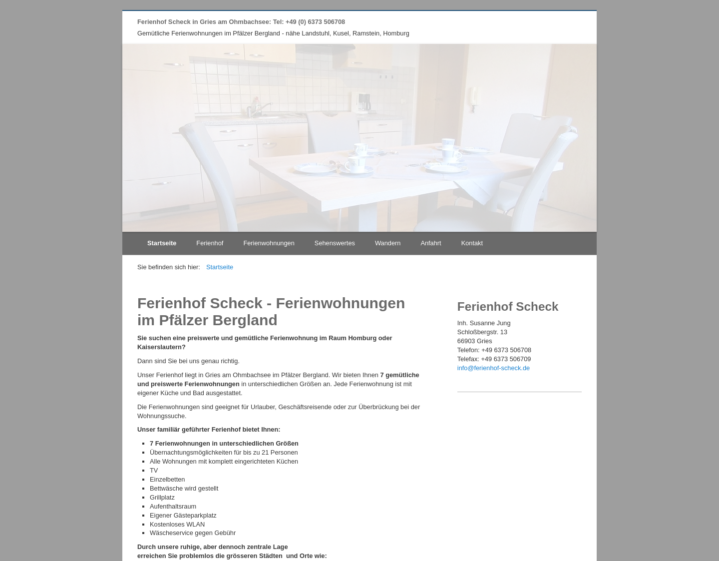 Aktuelle Website-Vorschau von Bauernhofurlaub auf dem Ferienhof Scheck