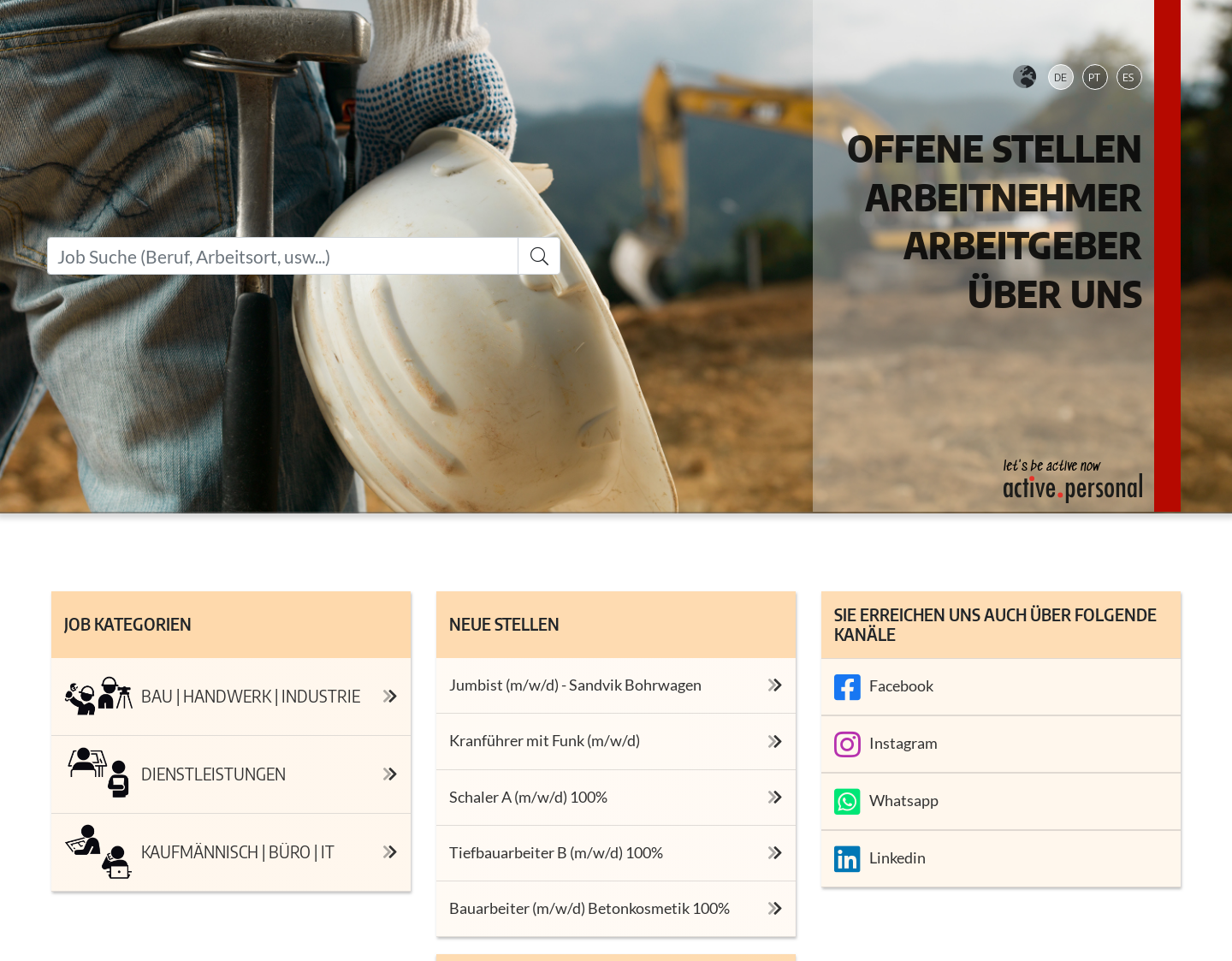 Aktuelle Website-Vorschau von Arbeit in der Schweiz