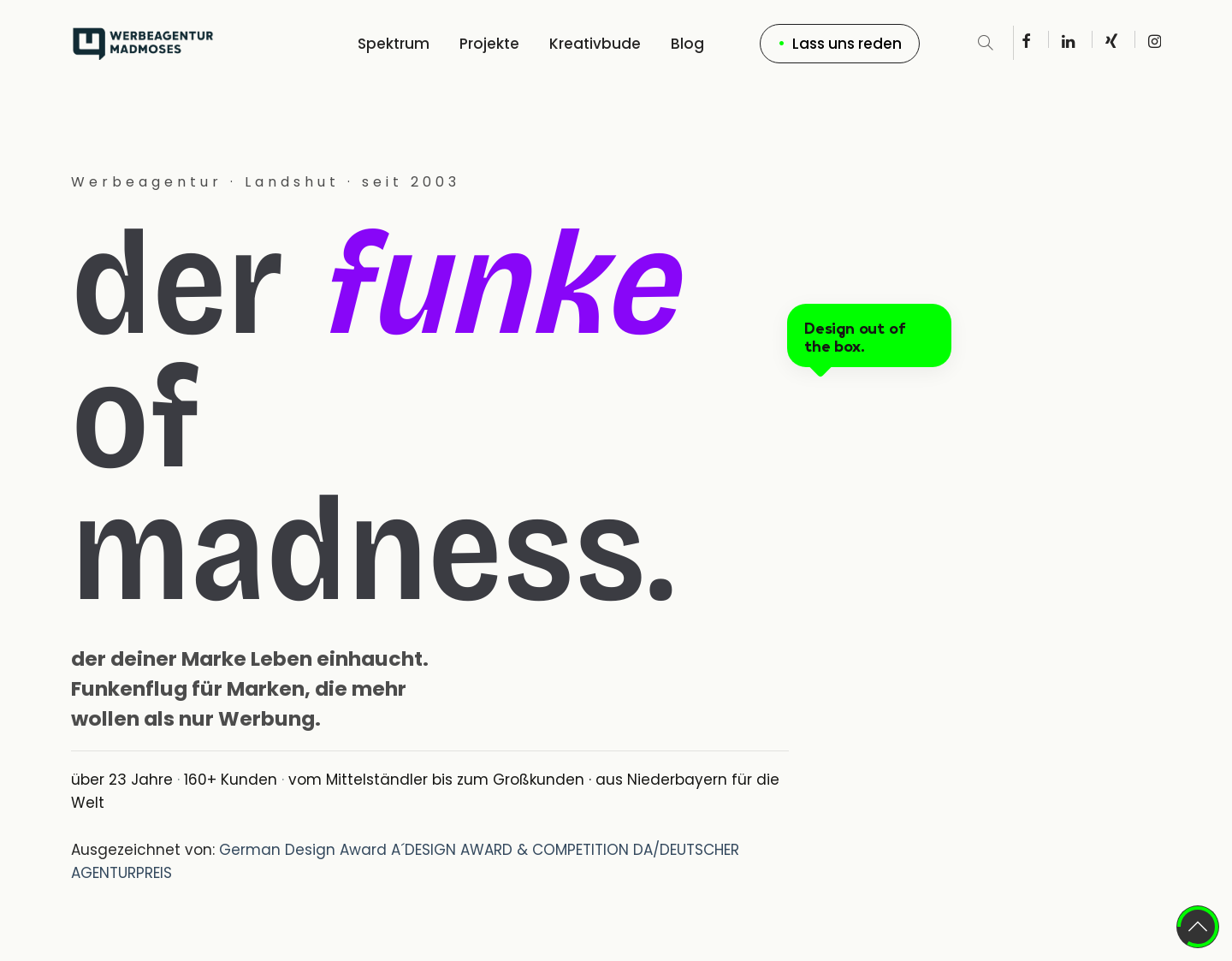 Aktuelle Website-Vorschau von AGENTUR - Werbeagentur madmoses