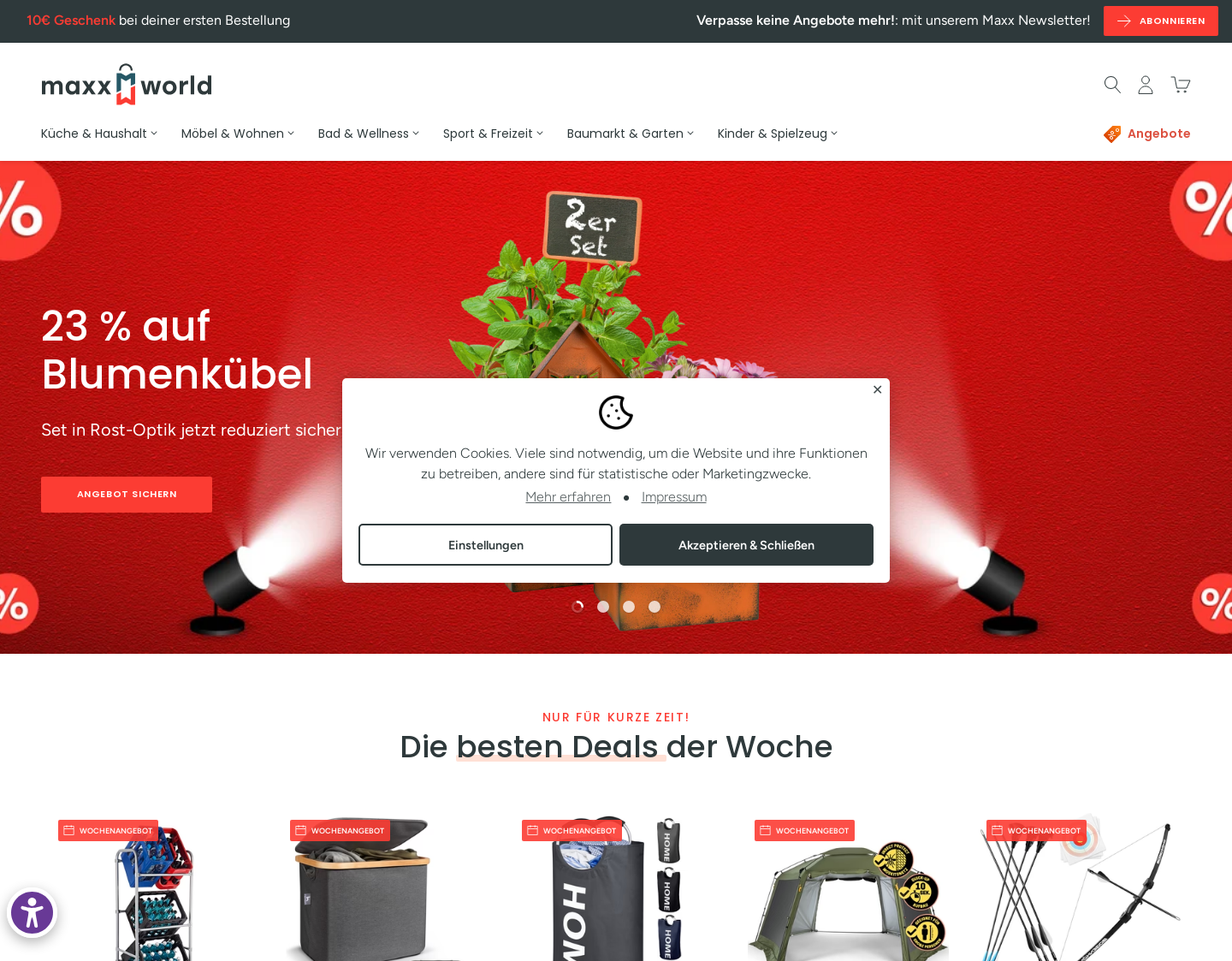 Aktuelle Website-Vorschau von maxx-world