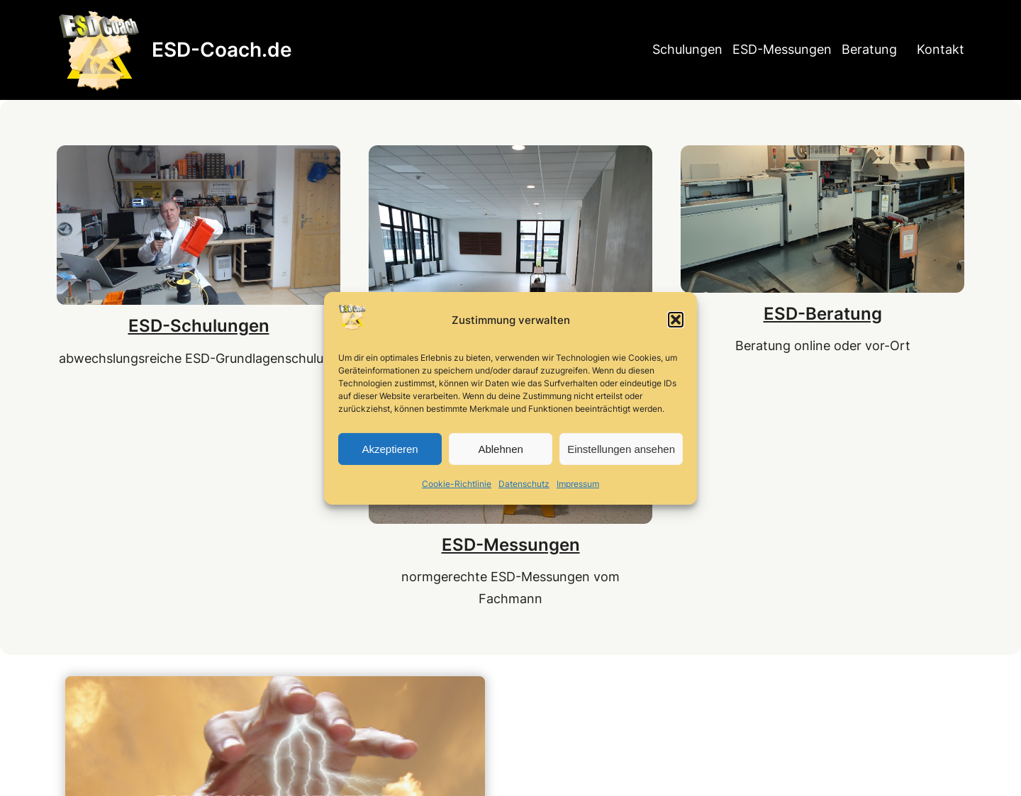 Aktuelle Website-Vorschau von Der ESD-Coach, Fachmann für Elektro