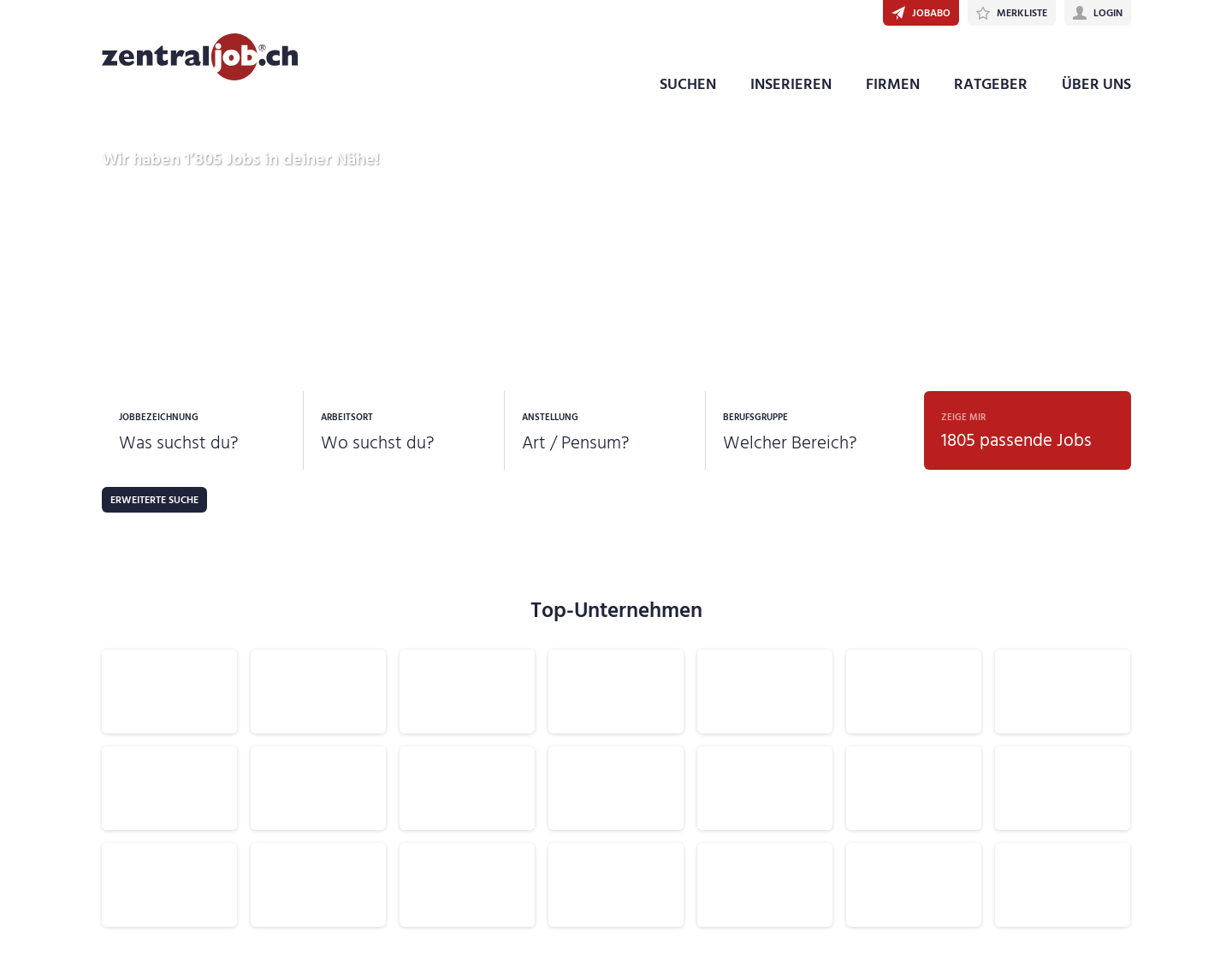 Aktuelle Website-Vorschau von Jobbörse & Stellenvermittlung